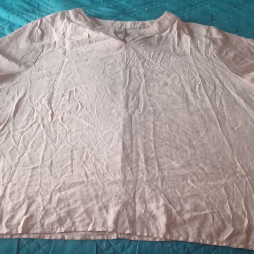 Light Pink V-Neck Top